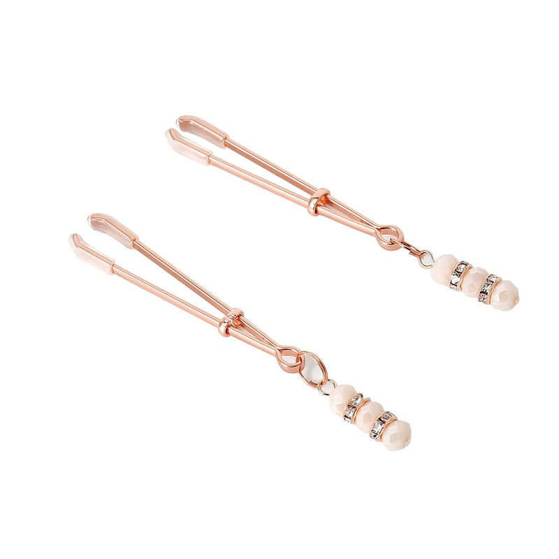 Kiotos - Pinzas para pezones de oro rosa con pedrería - Erotiekvoordeel.nl