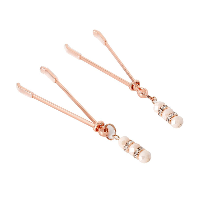 Kiotos - Pinzas para pezones de oro rosa con pedrería - Erotiekvoordeel.nl