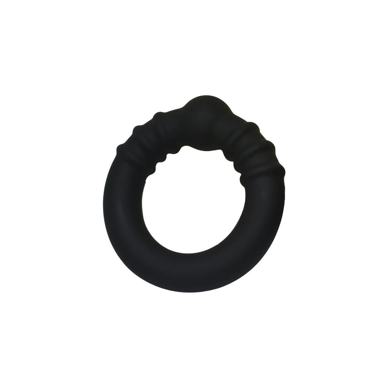 Kiotos - Anneau pénien en silicone avec noyau en acier - Noir - Erotiekvoordeel.nl
