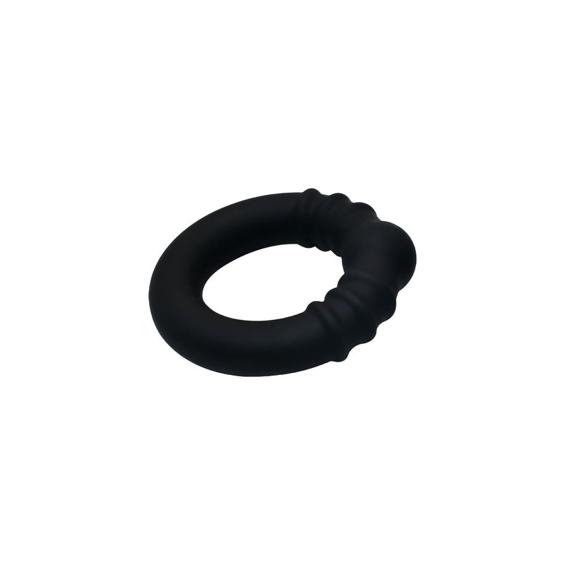Kiotos - Anneau pénien en silicone avec noyau en acier - Noir - Erotiekvoordeel.nl
