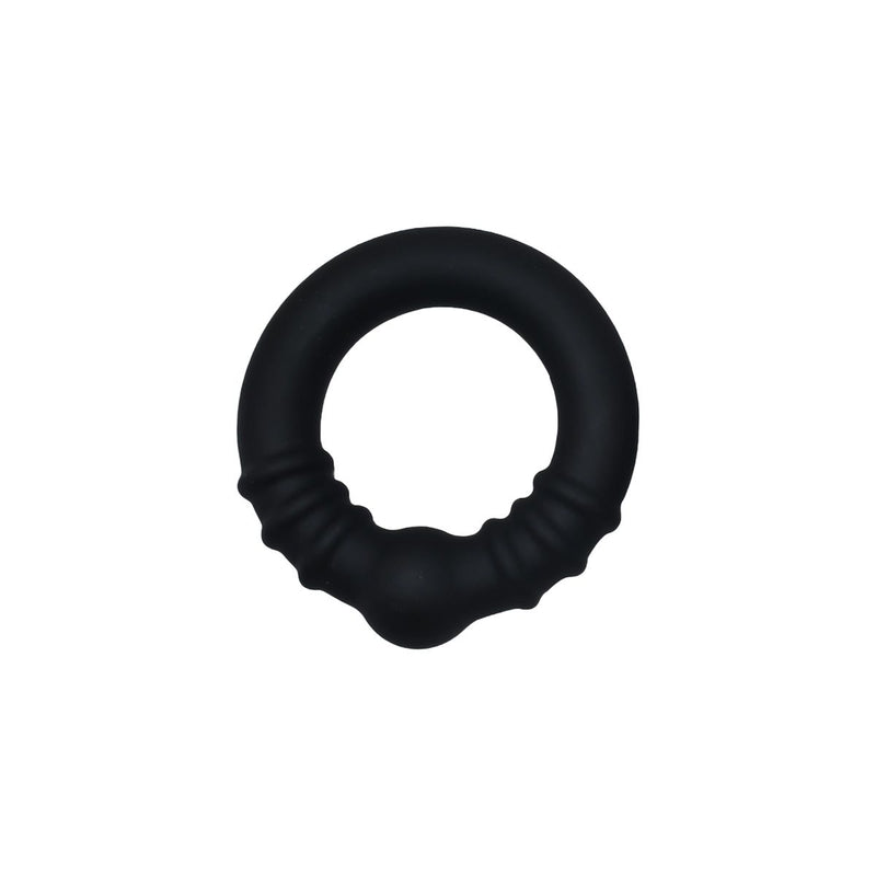 Kiotos - Anneau pénien en silicone avec noyau en acier - Noir-Erotiekvoordeel.nl