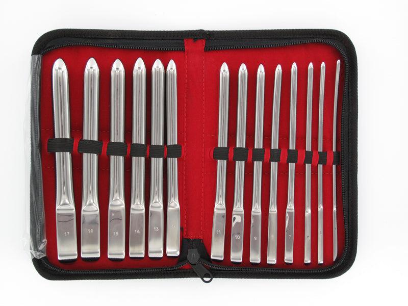 Kiotos - Single End Dilator Set - Stainless Steel - 14 pieces - Erotiekvoordeel.nl
