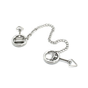 Kiotos - Steel Nipple Clamp Rings With Chain - Stainless Steel - Chain Length 38 cm - Erotiekvoordeel.nl