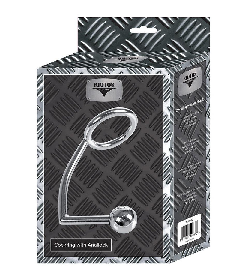 Kiotos - Cockring Met Anaal bal RVS - bal Ø 30 mm - Ring Ø 45 mm-Erotiekvoordeel.nl