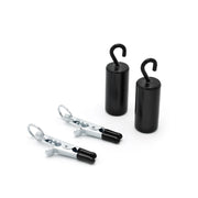 Kiotos - Crocodile Tepelklemmen - 2 x 100g met Haakgewichten- RVS - Zwart-Erotiekvoordeel.nl