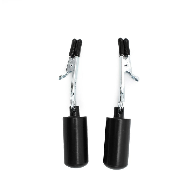 Kiotos - Crocodile Tepelklemmen - Met 2 x 100g Bullet Gewichten - RVS - Zwart-Erotiekvoordeel.nl