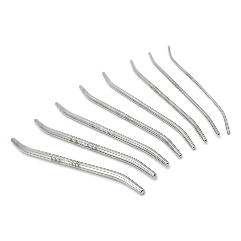 Kiotos - Double End Dilator Set met Curve - RVS - 8 stuks-Erotiekvoordeel.nl