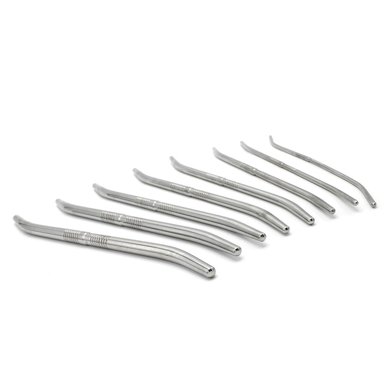 Kiotos - Double End Dilator Set met Curve - RVS - 8 stuks-Erotiekvoordeel.nl