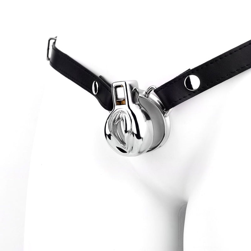 Kiotos - Kuisheidsgordel - Kuisheidskooi RVS - Vulva-imitatie - Sissy Training - Zwart-Erotiekvoordeel.nl