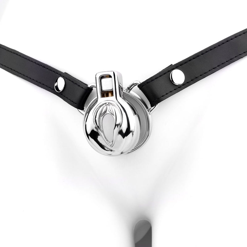 Kiotos - Kuisheidsgordel - Kuisheidskooi RVS - Vulva-imitatie - Sissy Training - Zwart-Erotiekvoordeel.nl