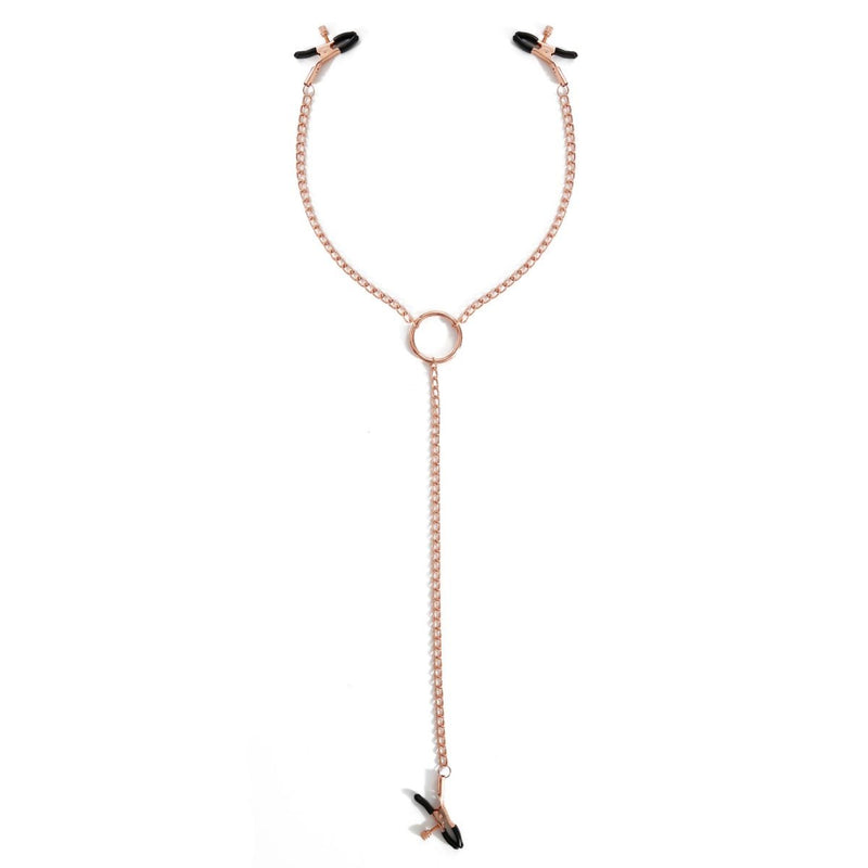 Kiotos - Rosé Gouden Tepelklemmen met Clitoris Klem-Erotiekvoordeel.nl