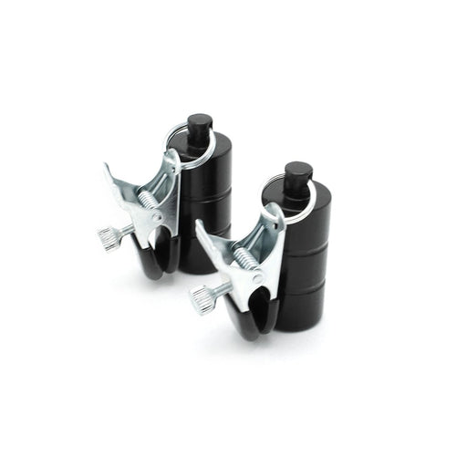 Kiotos Steel - Tepelklemmen - Nipple Adjustable Clamps 2x100g Gewichten - RVS - Zwart-Erotiekvoordeel.nl