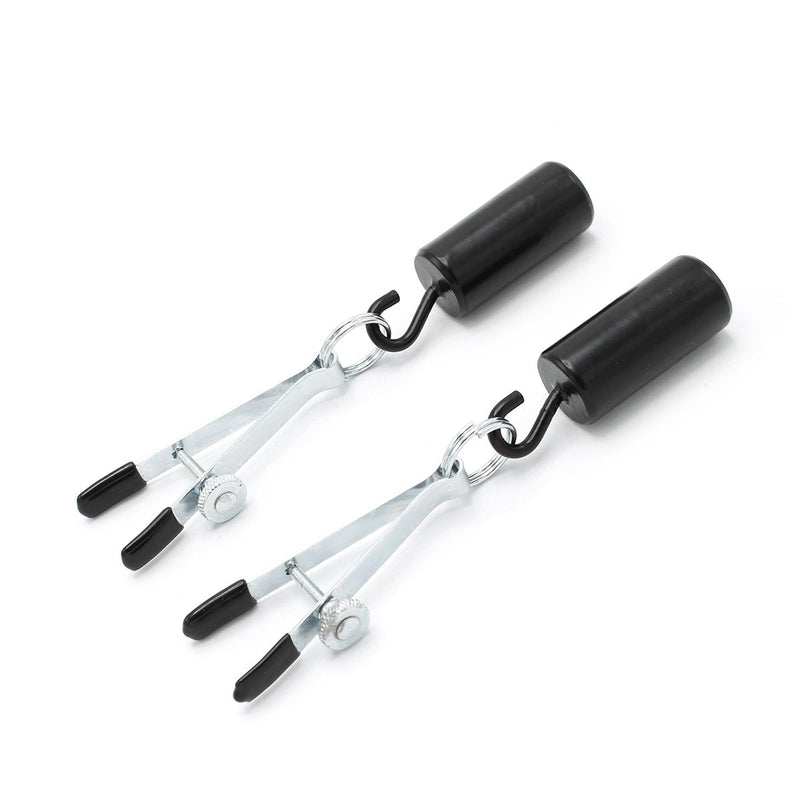 Kiotos - Tepelklemmen - Verstelbare Tepelklemen met 2 x 100 gram Haak Gewichten - RVS - Zwart-Erotiekvoordeel.nl