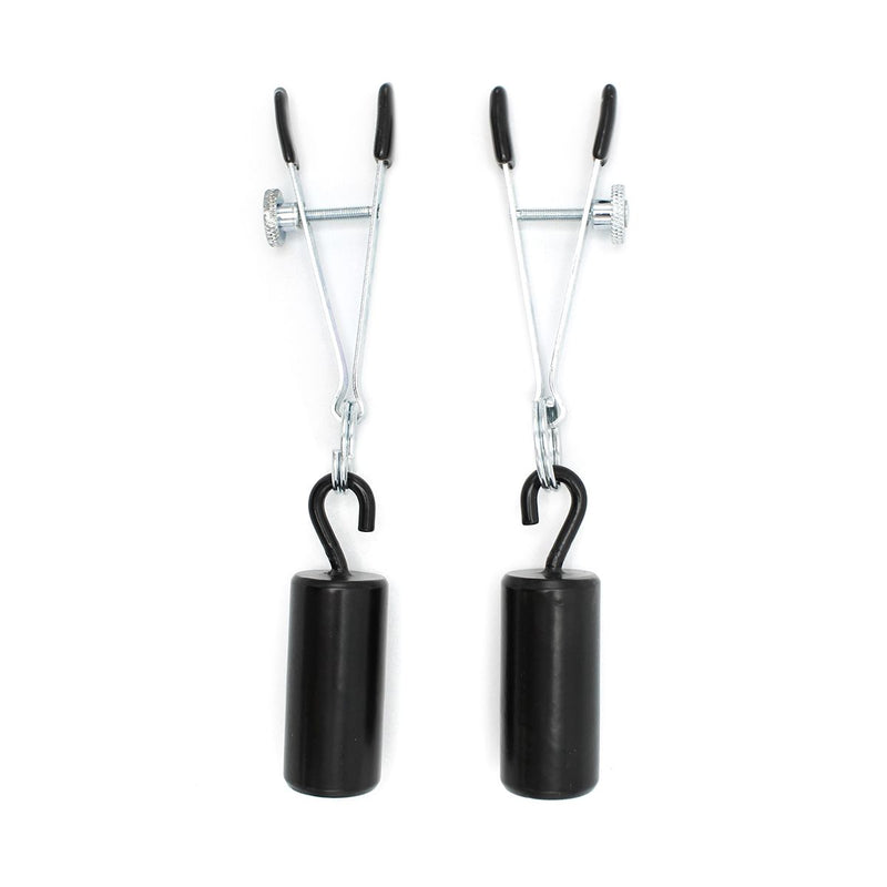 Kiotos - Tepelklemmen - Verstelbare Tepelklemen met 2 x 100 gram Haak Gewichten - RVS - Zwart-Erotiekvoordeel.nl
