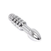 Kiotos - Dildo in metallo pesante con nervature e plug 19 x 3,5 cm - utilizzabile su entrambi i lati - Erotiekvoordeel.nl