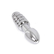 Kiotos - Dildo in metallo pesante con nervature e plug 19 x 3,5 cm - utilizzabile su entrambi i lati - Erotiekvoordeel.nl