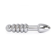 Kiotos - Dildo in metallo pesante con nervature e plug 19 x 3,5 cm - utilizzabile su entrambi i lati - Erotiekvoordeel.nl