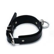 Kiotos - Black Leather Collar with Large O-Ring - Erotiekvoordeel.nl