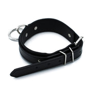 Kiotos - Black Leather Collar with Large O-Ring - Erotiekvoordeel.nl