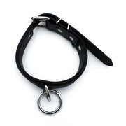 Kiotos - Black Leather Collar with Large O-Ring - Erotiekvoordeel.nl