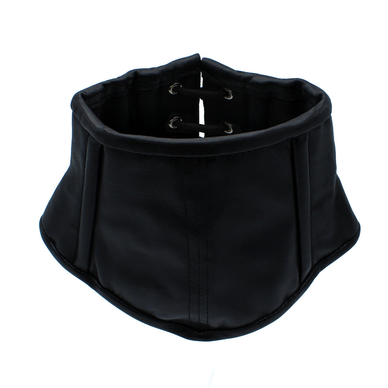 Kiotos - Schwarzes Leder-Schnürkorsett-Halsband - Erotiekvoordeel.nl