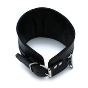 Kiotos - Collar de cuello alto de cuero negro con cremallera - Erotiekvoordeel.nl