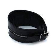 Kiotos - Collar de cuello alto de cuero negro con cremallera - Erotiekvoordeel.nl
