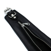 Kiotos - Collar de cuero negro de cuello alto con cremallera - Erotiekvoordeel.nl