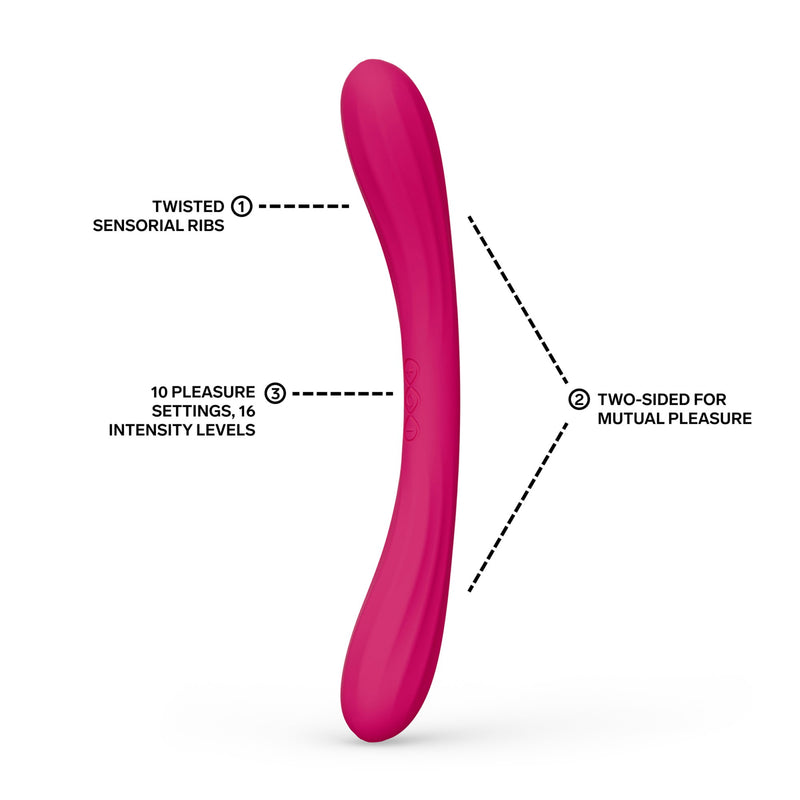 LELO - Boomerang - Vibratore doppio - Doppio motore - Cerise-Erotiekvoordeel.nl