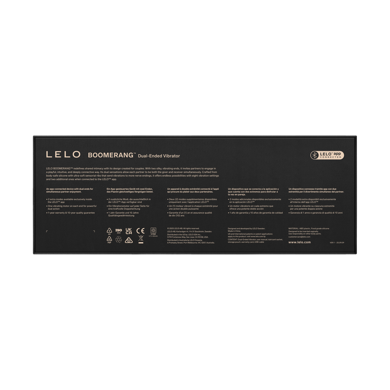 LELO - Boomerang - Vibratore a doppia estremità - Doppio motore - Viola-Erotiekvoordeel.nl