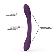 LELO - Boomerang - Vibratore a doppia estremità - Doppio motore - Viola-Erotiekvoordeel.nl