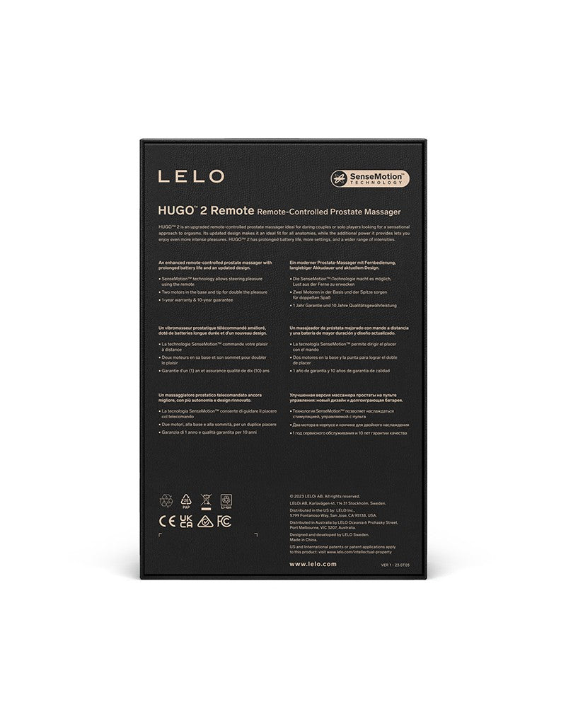 LELO - Hugo 2 - Prostaat Vibrator - Prostaat Massager - Met Afstandsbediening - Zwart-Erotiekvoordeel.nl