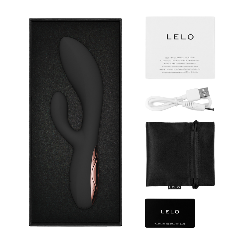 LELO - Ina Thrust - Rabbit Vibrator with Thrusting Motion - Black - Erotiekvoordeel.nl