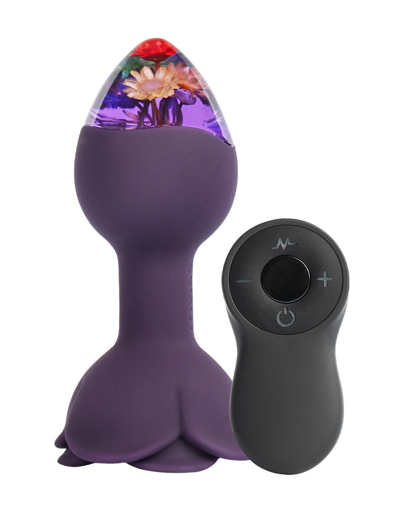 LOVISS - Posy - Plug anal vibrant Garden avec télécommande - Paars-Erotiekvoordeel.nl