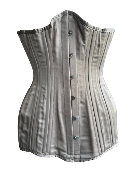 Laced-Up - Satin Underbust Corset - Long Line - Taupe - Erotiekvoordeel.nl