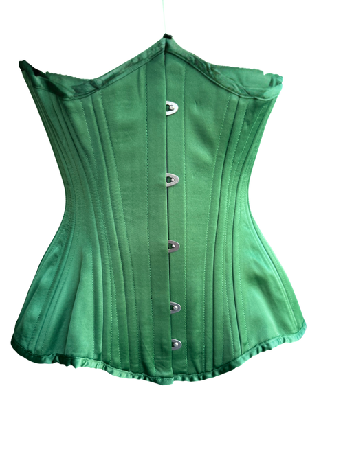 Laced-Up - Satin Underbust Corset - Emerald Green - Erotiekvoordeel.nl
