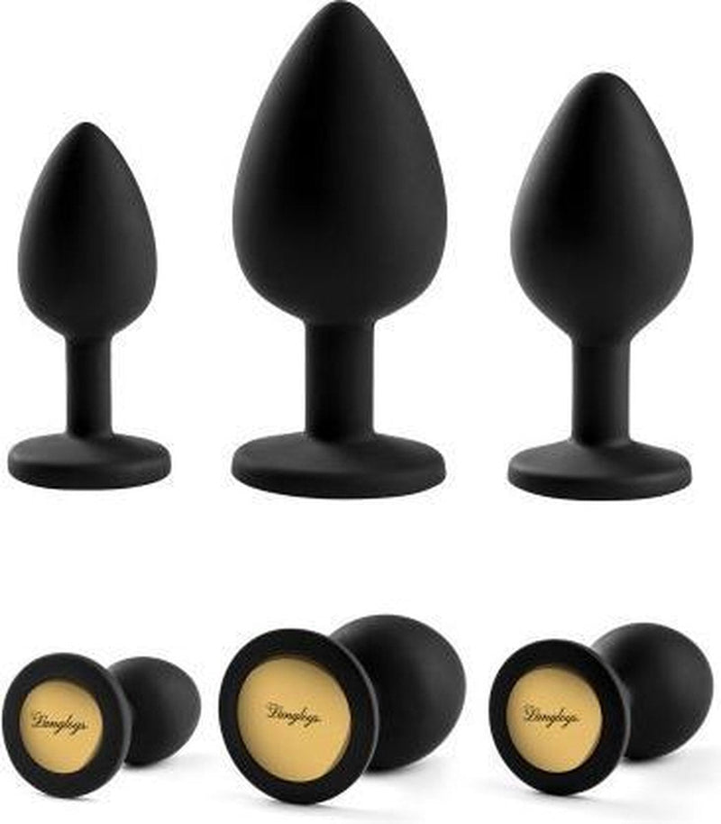 Lang Loys - Elegant Butt Plug Set - 3 Pieces - Black-Erotiekvoordeel.nl