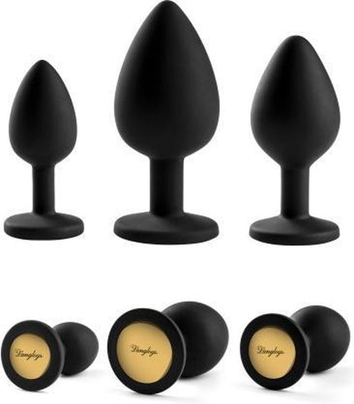 Lang Loys - Elegant Butt Plug Set - 3 Pieces - Black-Erotiekvoordeel.nl