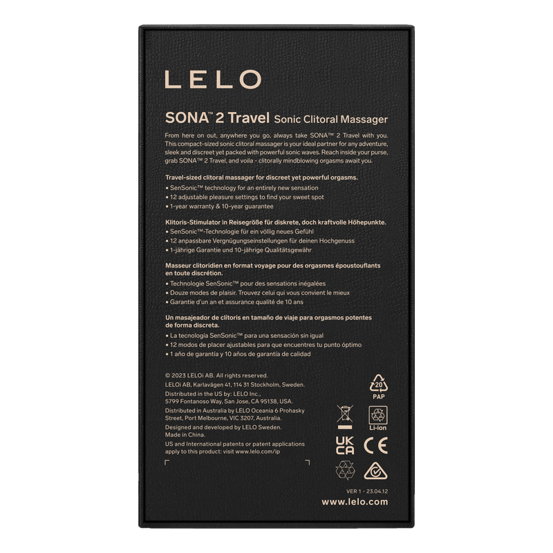 Lelo - Sona 2 Travel - Vibratore ad aria compressa - Rosa-Erotiekvoordeel.nl