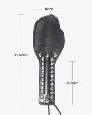 Leather Spanking Paddle - Studded Hand - Black - Erotiekvoordeel.nl