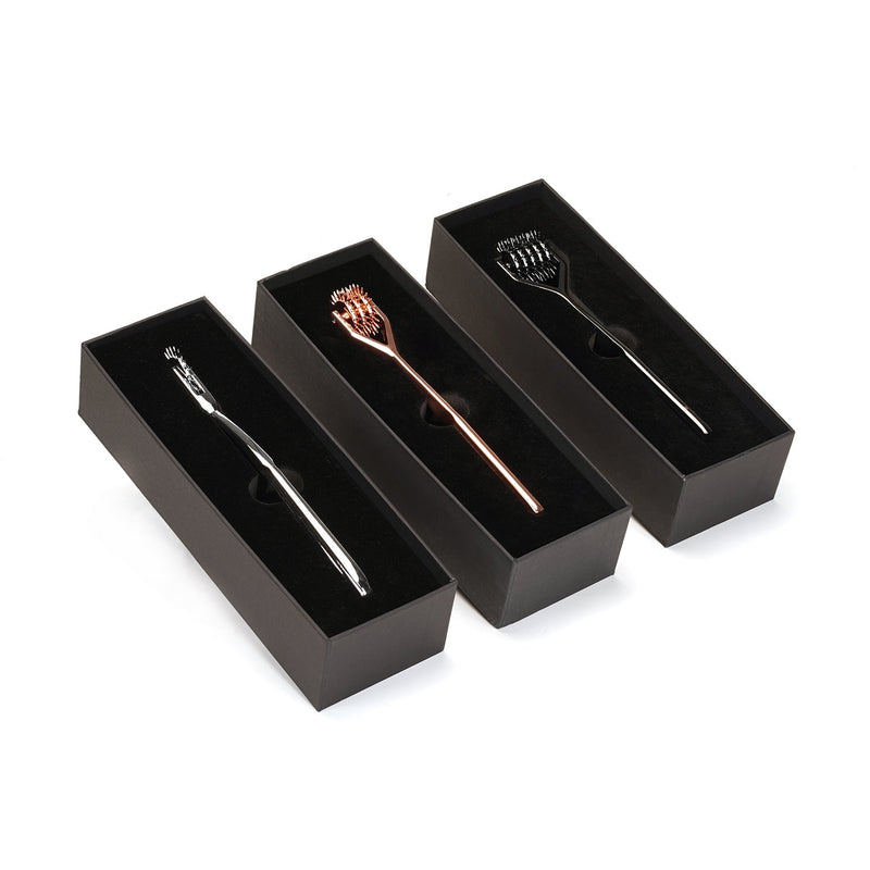 Liebe Seele - BDSM Pinwheel - Wartenburg Pinwheel - Drie Wieltjes - Zwart Chroom-Erotiekvoordeel.nl