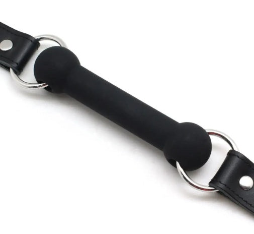 Liebe Seele - Bit Gag met Siliconen Bal en Leren Riemen - Met Gouden Ringen-Erotiekvoordeel.nl
