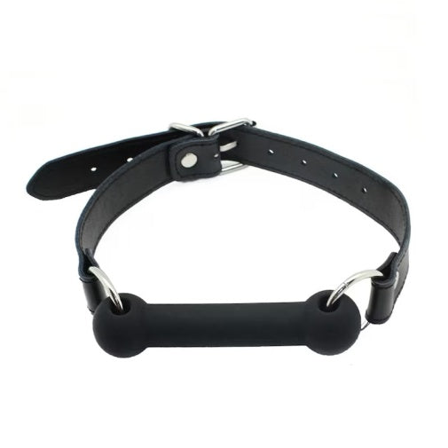 Liebe Seele - Bit Gag met Siliconen Bal en Leren Riemen - Met Gouden Ringen-Erotiekvoordeel.nl