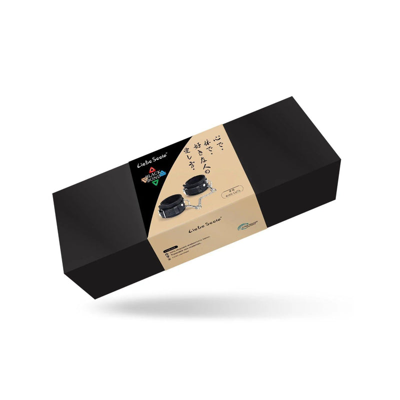 Liebe Seele - Black Bond - Bonded Leren Enkelboeien - Zacht Gevoerd - Eco-vriendelijk - Nikkelvrij - Zwart-Erotiekvoordeel.nl