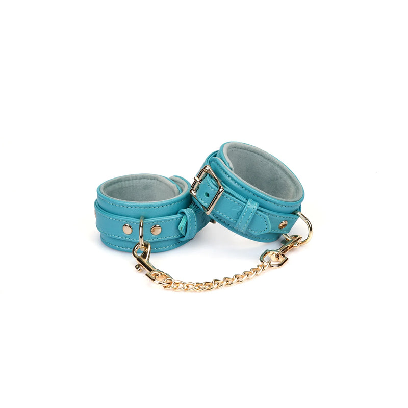 Liebe Seele - Blue Lamb - Manette in pelle di agnello - Blu con finiture dorate - Erotiekvoordeel.nl