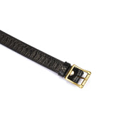Liebe Seele - Crocodile Noir - Collier étroit en cuir avec imprimé crocodile - Noir-Erotiekvoordeel.nl