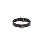 Liebe Seele - Crocodile Noir - Collier étroit en cuir avec imprimé crocodile - Noir-Erotiekvoordeel.nl