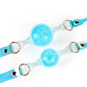 Liebe Seele - Bâillon boule de cristal - Silicone/PVC - Diamètre 4 cm - Bleu-Erotiekvoordeel.nl