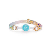 Liebe Seele - Bâillon boule de cristal - Silicone/PVC - Diamètre 4 cm - Bleu-Erotiekvoordeel.nl