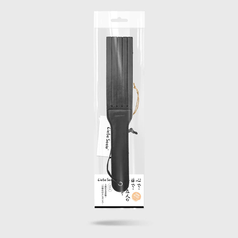 Liebe Seele - Dark Secret Exclusive Leather Punishment Belt - Double Paddle - Black - Erotiekvoordeel.nl